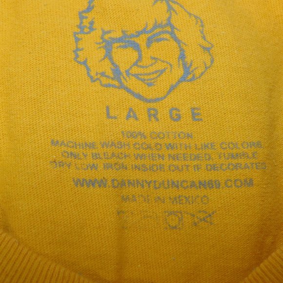 Danny Duncan Yellow White VIRGINITY ROCKS T Shirt MENS L - Picture 2 of 7